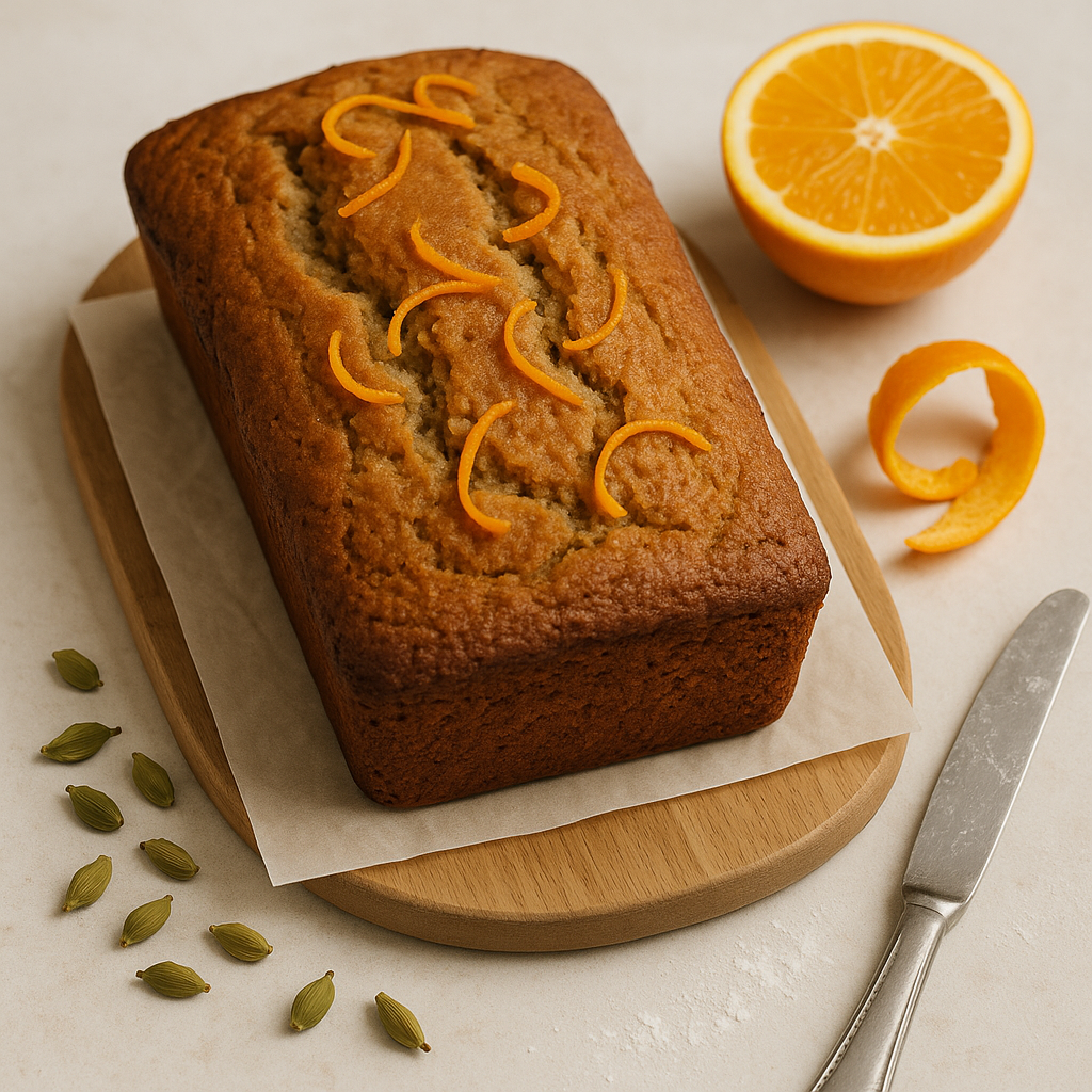 Whole Wheat Orange Cardamom Banana Bread